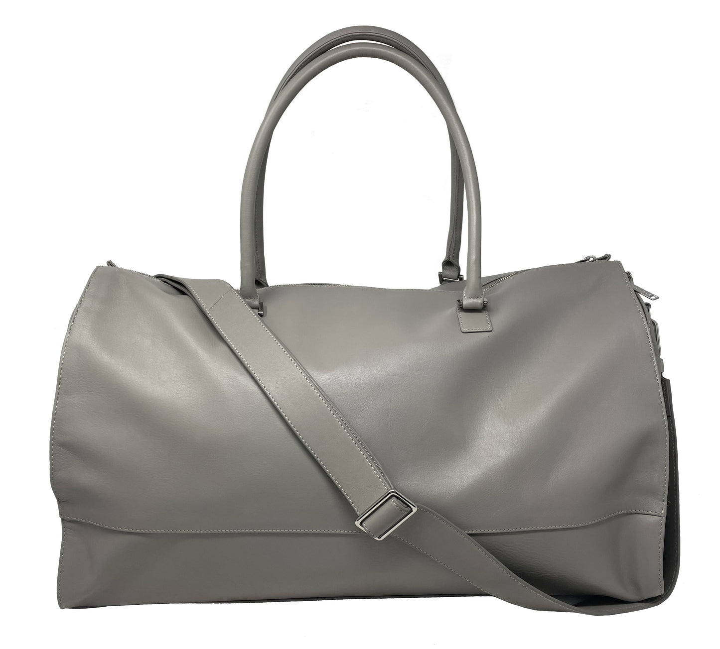 Large Travel Bag-Grey Genuine Leather Cover, Frederick