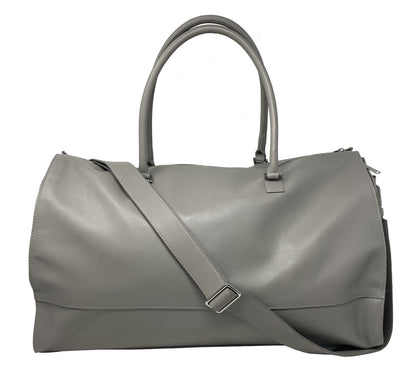 Large Travel Bag-Grey Genuine Leather Cover, Frederick