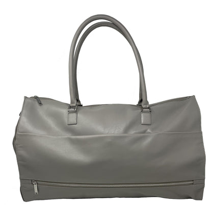 Large Travel Bag-Grey Genuine Leather Cover, Frederick
