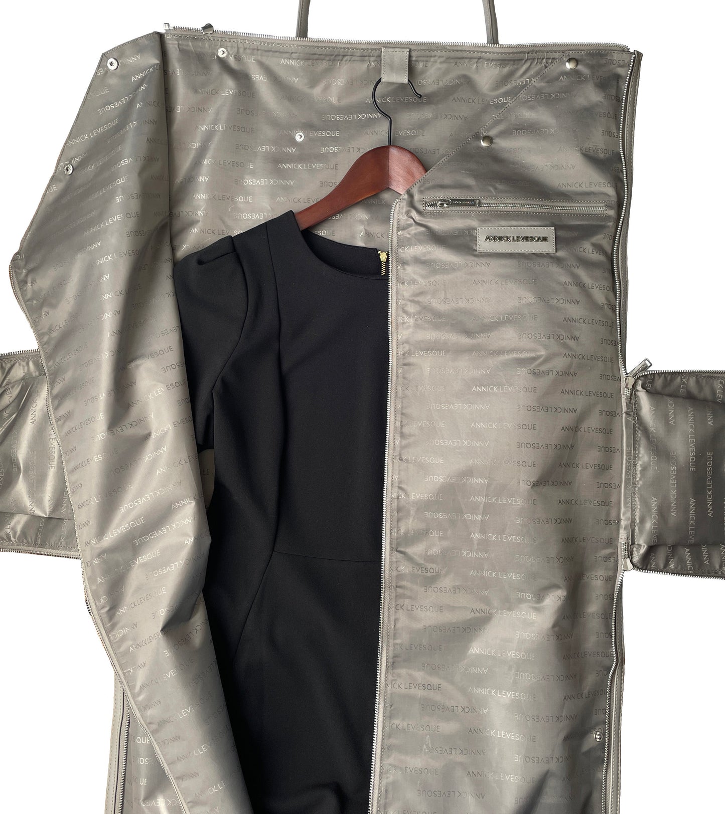 Large Travel Bag-Grey Genuine Leather Cover, Frederick
