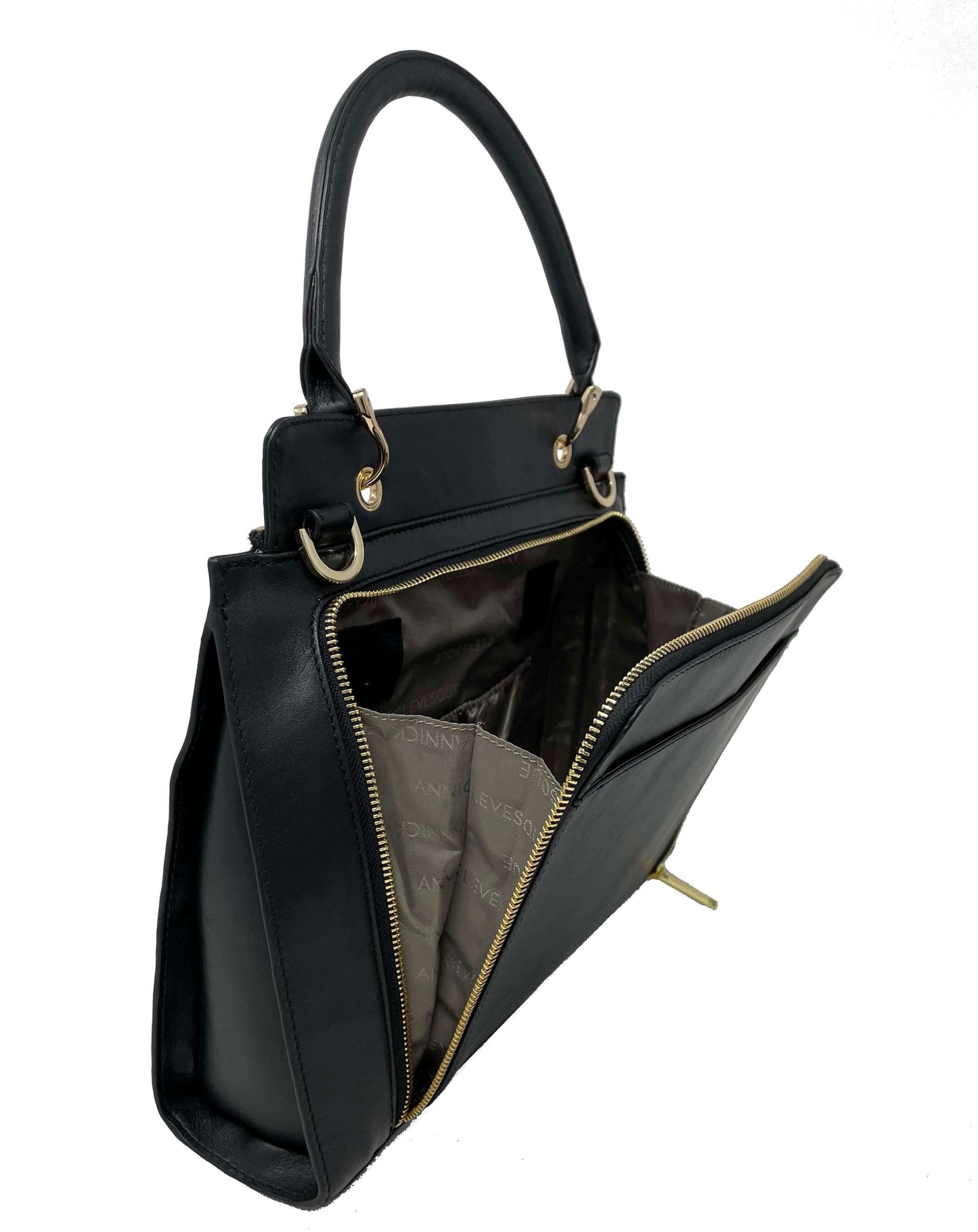 Sac à main en cuir véritable noir, Chloé