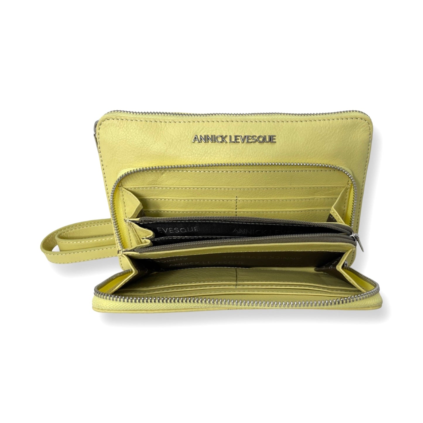 Small Yellow Genuine Leather Wallet Bag, Carmen