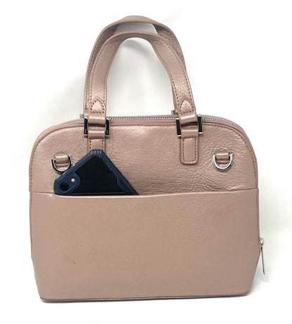 Platine Rose Leather Handbag | Justine