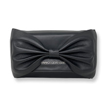 Sac à main en cuir véritable noir avec noeud papillon | Scarlett - PRÉCOMMANDE