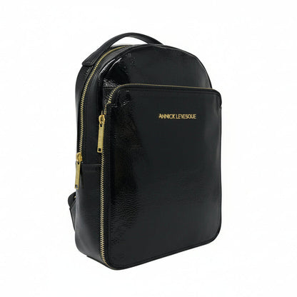 Black Soft Leather Patina Backpack, Alice