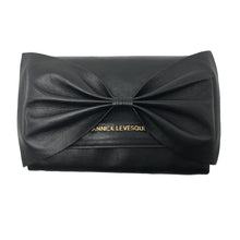 Sac à main en cuir véritable noir avec noeud papillon | Scarlett - PRÉCOMMANDE