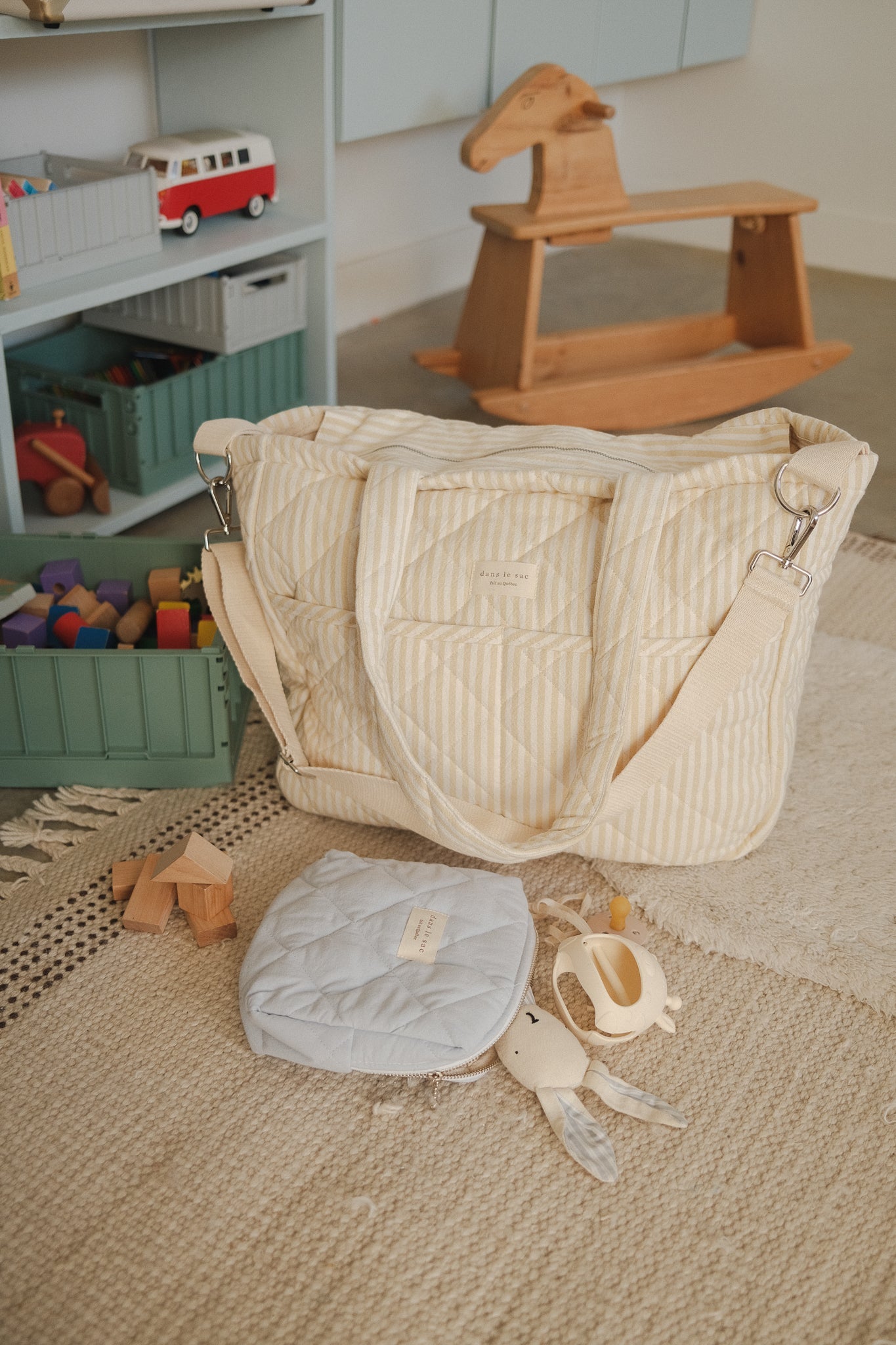 Sac à couches en coton biologique - Collection rayée (MIGRÉ à SAC A COUCHE)