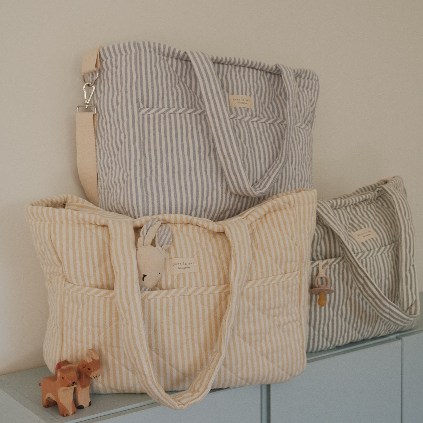 Sac à couches en coton biologique - Collection rayée (MIGRÉ à SAC A COUCHE)