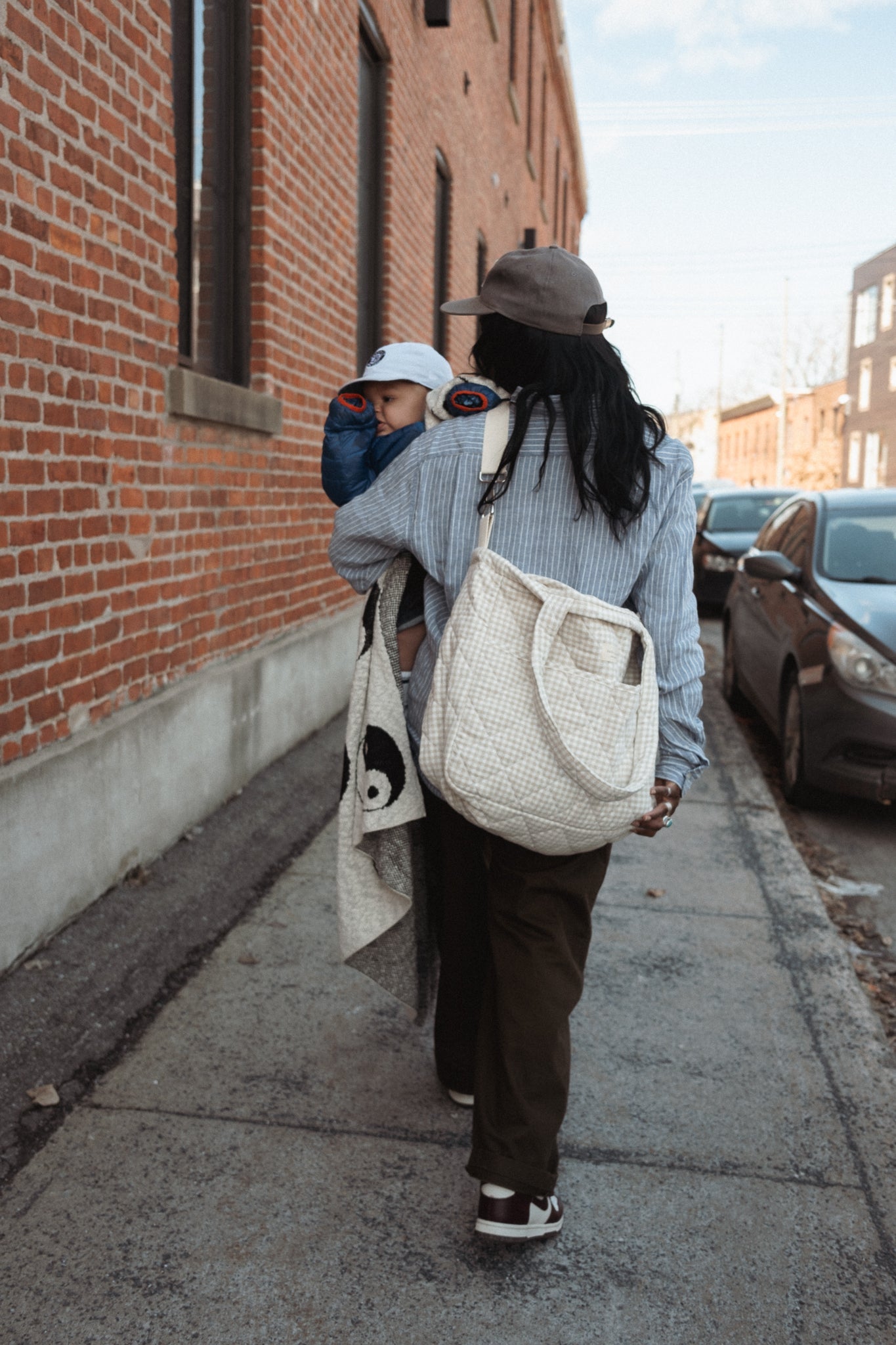 Sac à langer en coton biologique - Collection Vichy