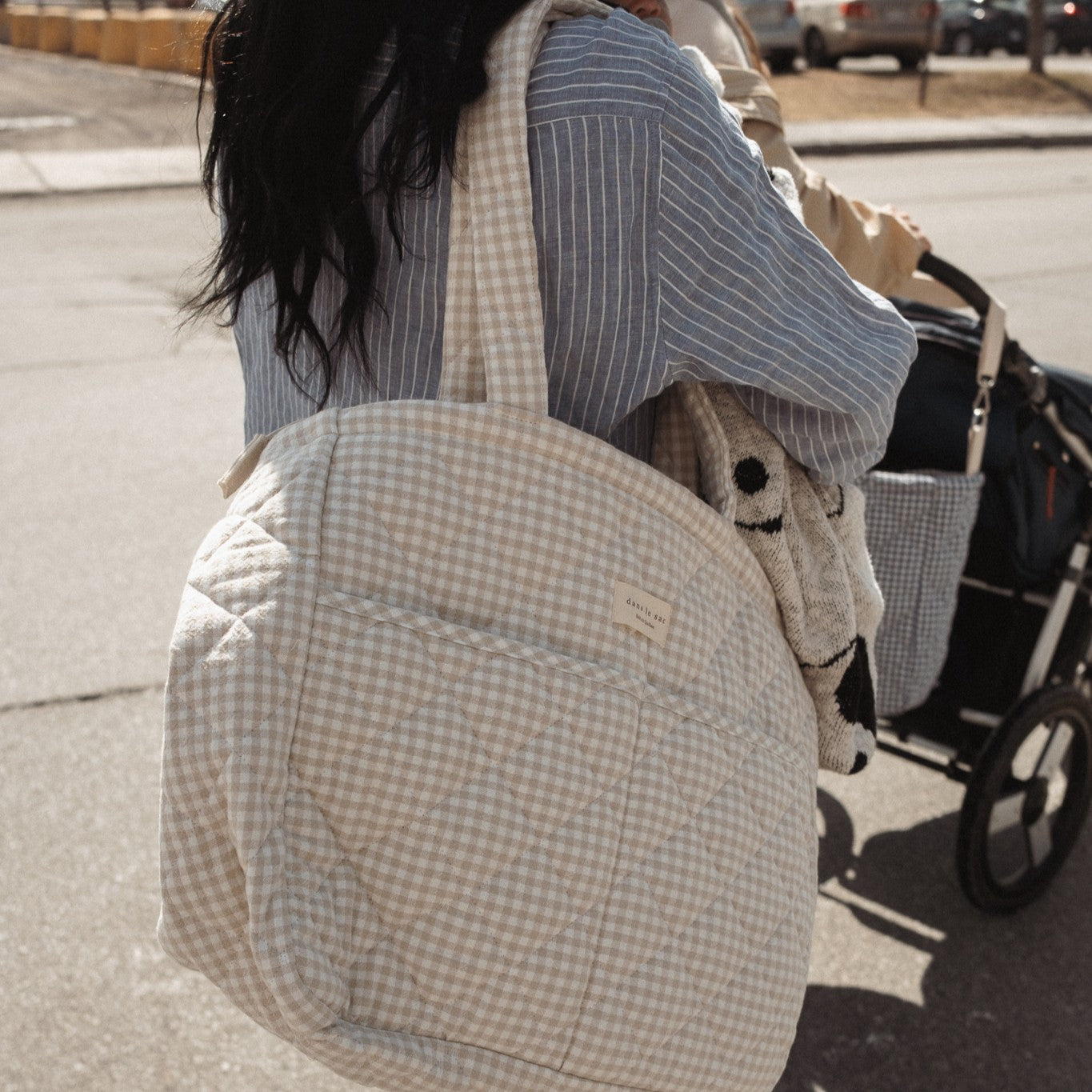 Sac à langer en coton biologique - Collection Vichy