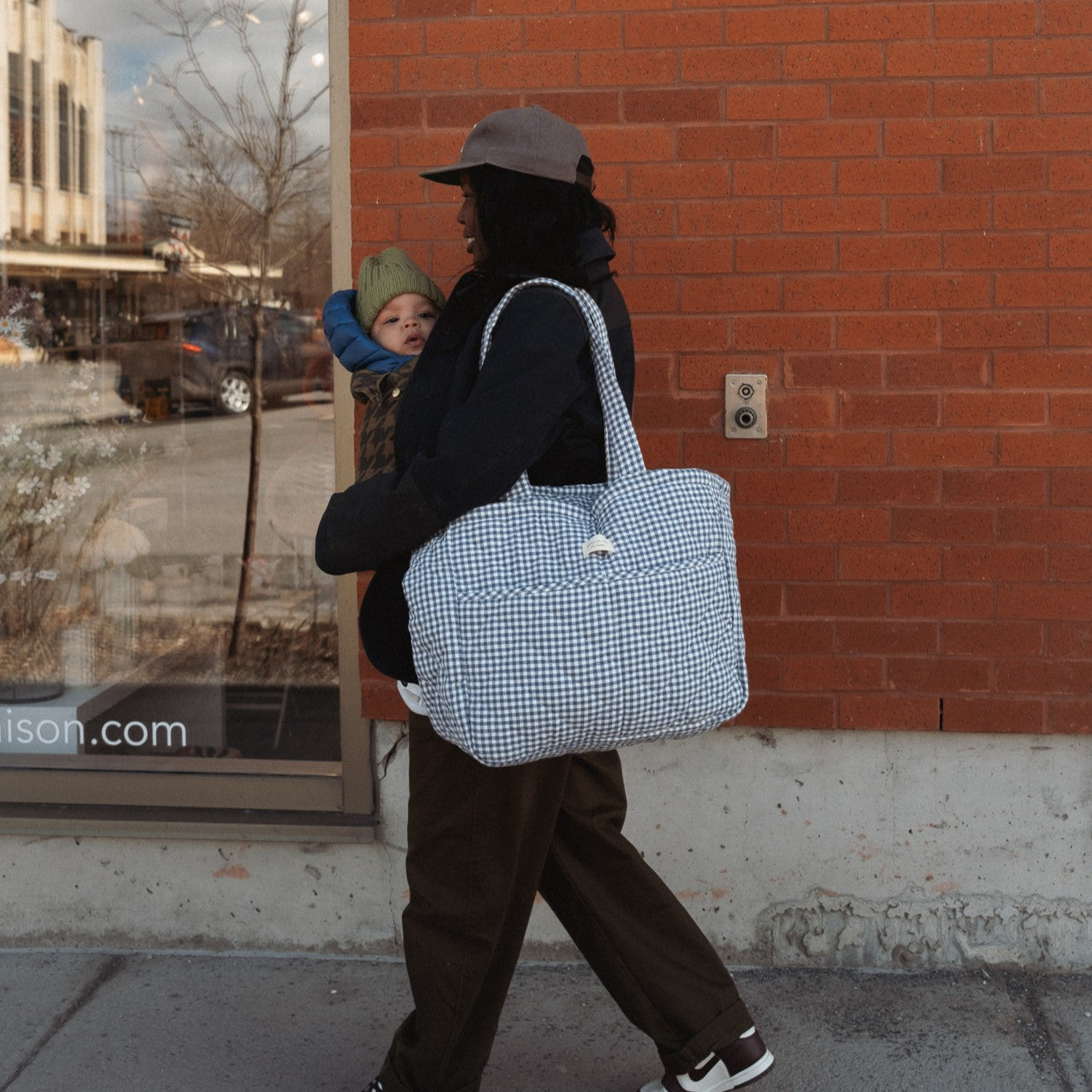 Sac à langer en coton biologique - Collection Vichy