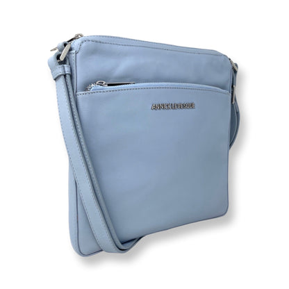 Gisèle, Sac à Bandoulière en cuir véritable Bleu Pâle