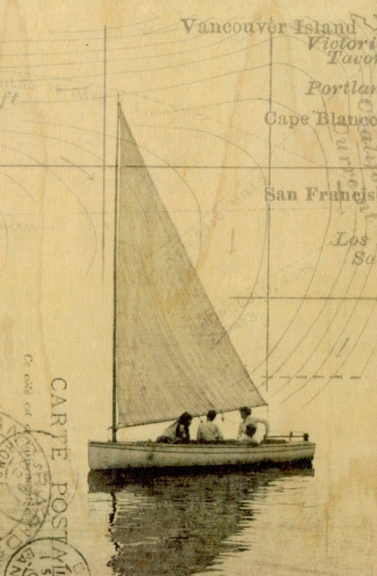 Wood Postcard - Sailboat