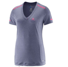 T-shirt de running à col en V Salomon pour femme XS-S