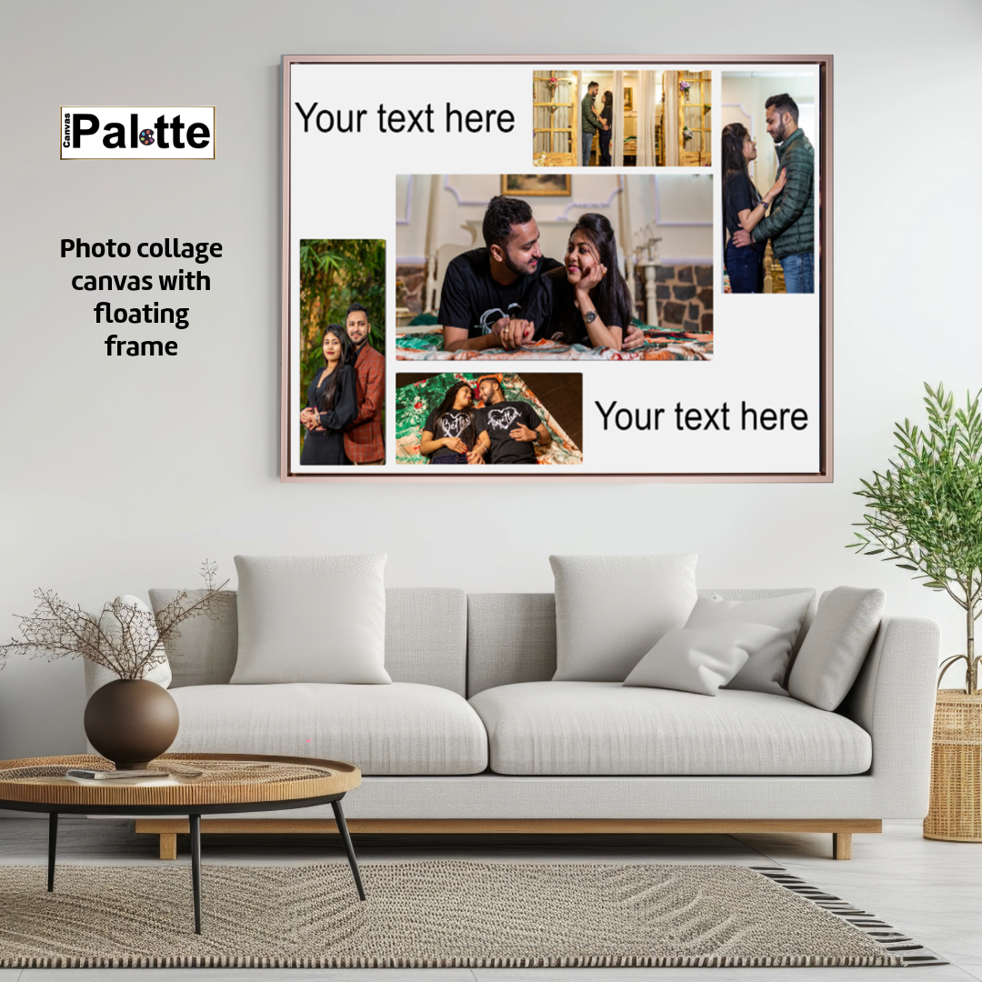 Toile photo collage 16″X20″ 5 blocs et texte