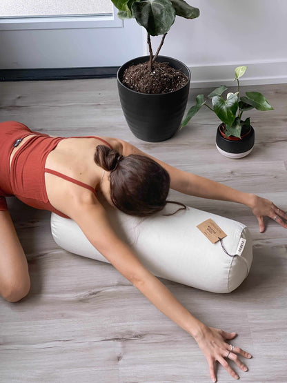 Traversin de yoga rond | Naturel et biologique | Blanc ivoire