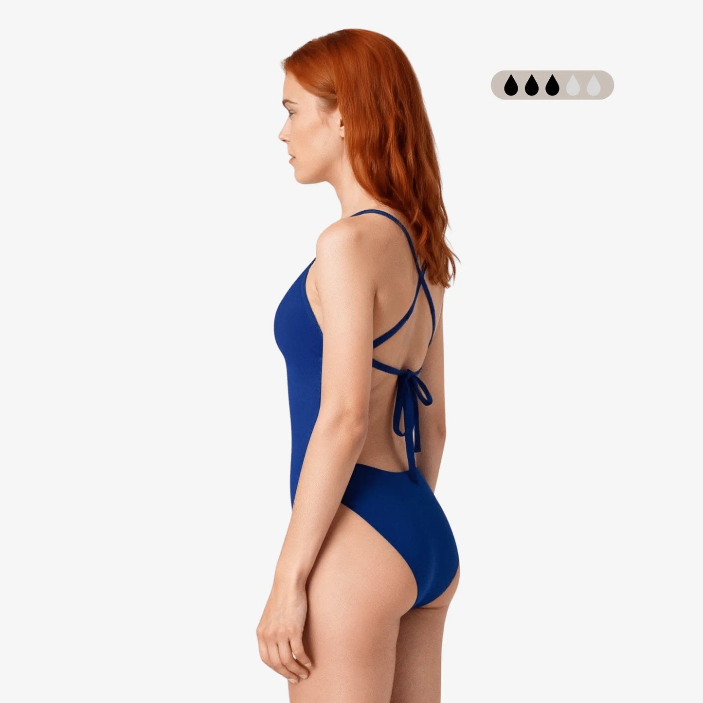 Maillot de bain de règles une pièce SecureFlo Cobalt Tie-Back par Norca