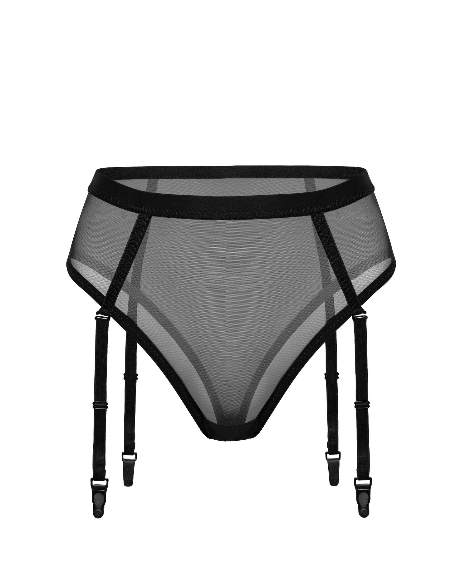 High Waist Sheer Garter Thong, Citala