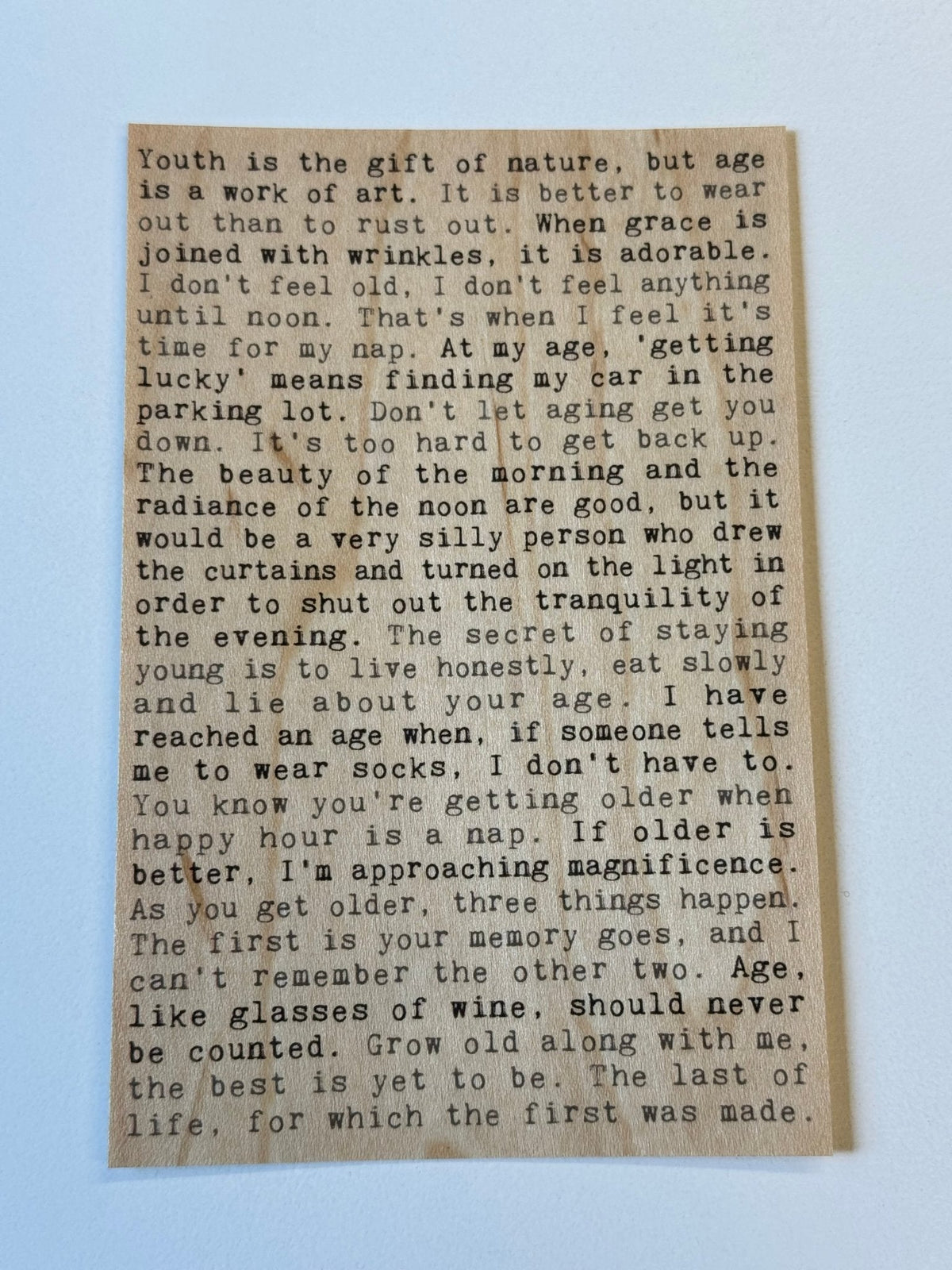 Wood Postcard - Seniority