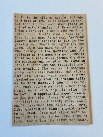 Wood Postcard - Seniority