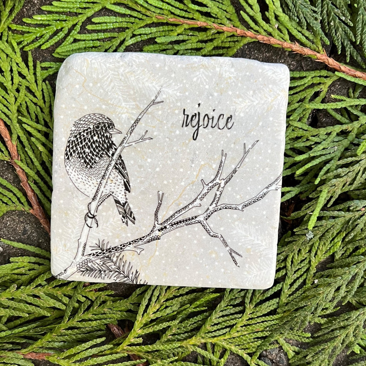 Marble Coasters - Set of Snowy Christmas Coasters