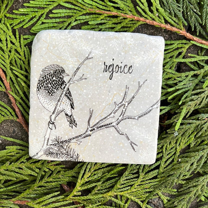 Marble Coasters - Set of Snowy Christmas Coasters