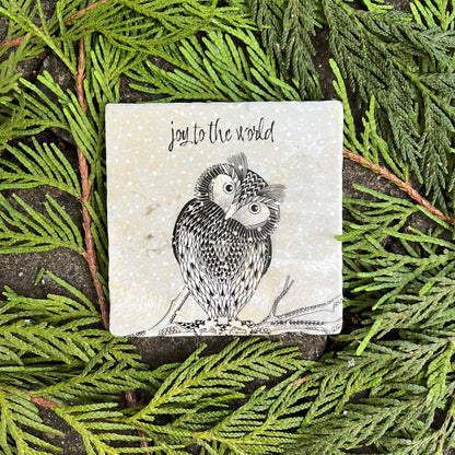 Marble Coasters - Set of Snowy Christmas Coasters