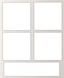 Lot de 5 toiles personnalisées – Comprend quatre impressions 20x20 cm et un accent 10x40 cm