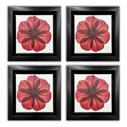 Impression sur toile – Lot de 4 encadrées (noir) à poser sur une table