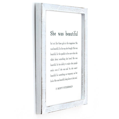 Framed Words - She Was Beautiful (F. Scott Fitzgerald)