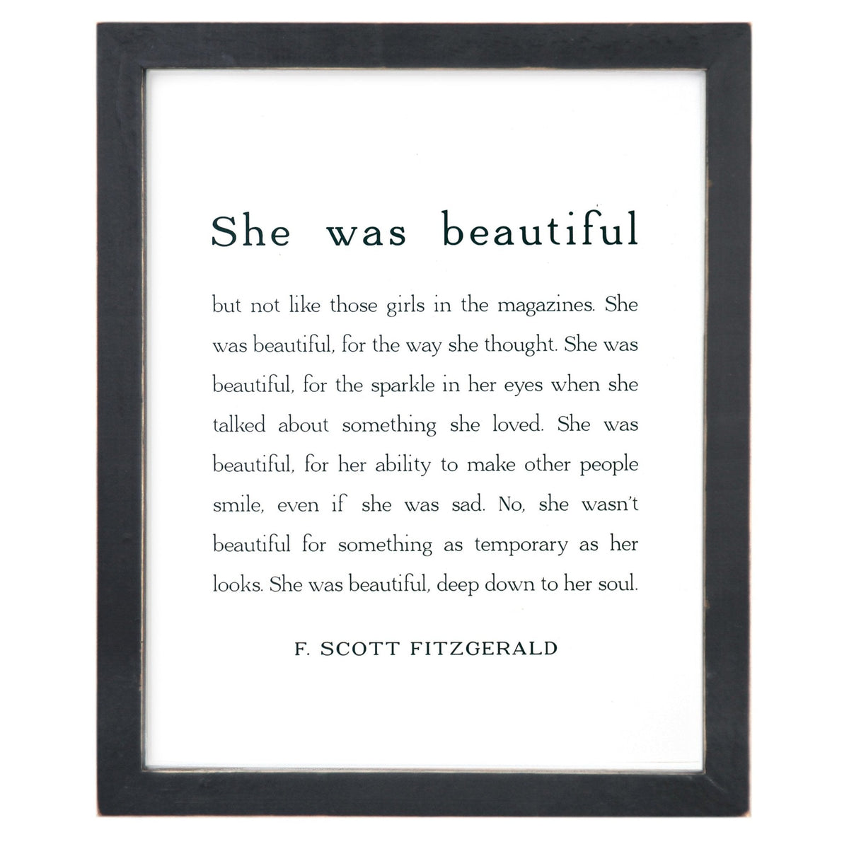 Framed Words - She Was Beautiful (F. Scott Fitzgerald)