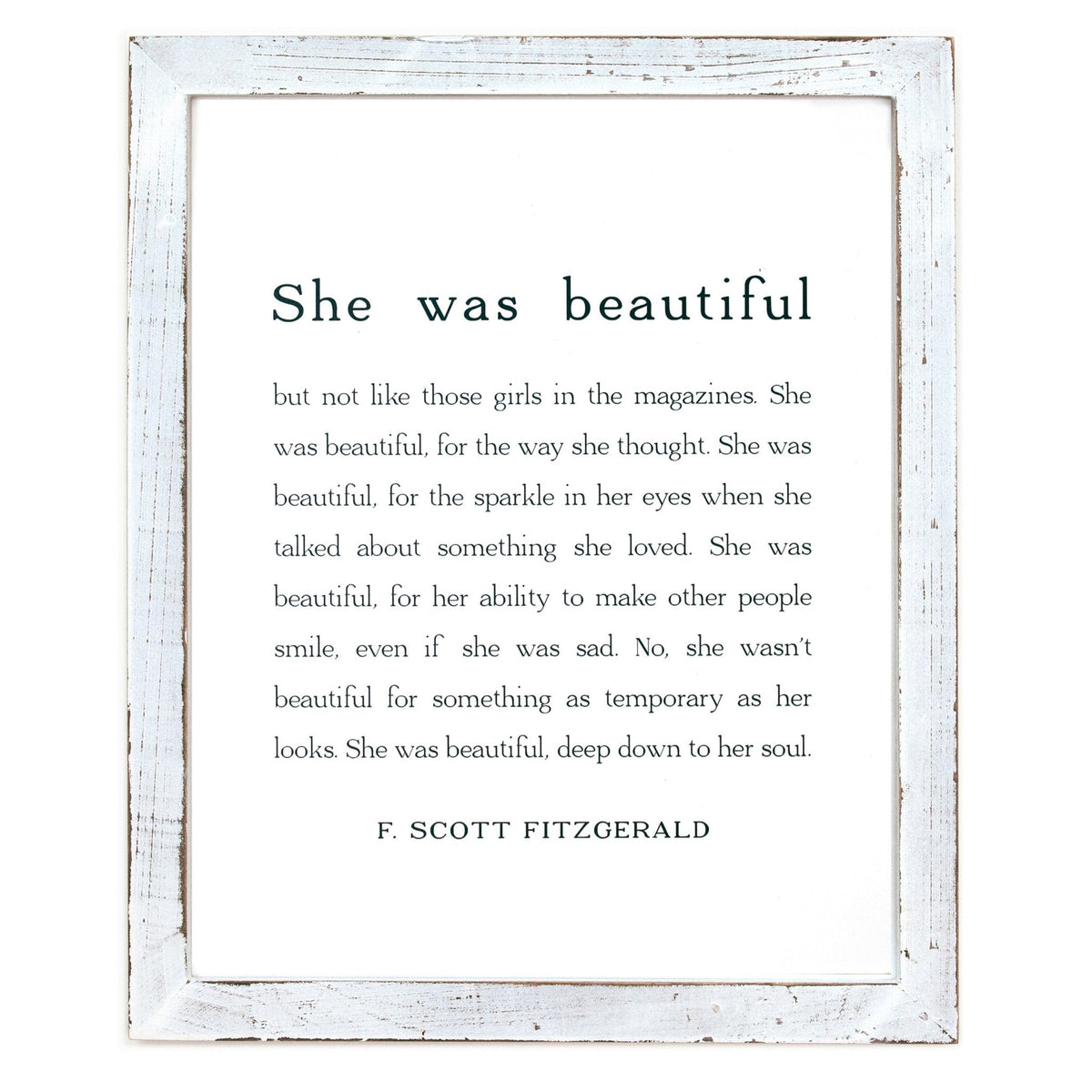Framed Words - She Was Beautiful (F. Scott Fitzgerald)