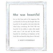 Framed Words - She Was Beautiful (F. Scott Fitzgerald)