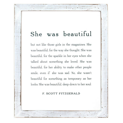 Framed Words - She Was Beautiful (F. Scott Fitzgerald)