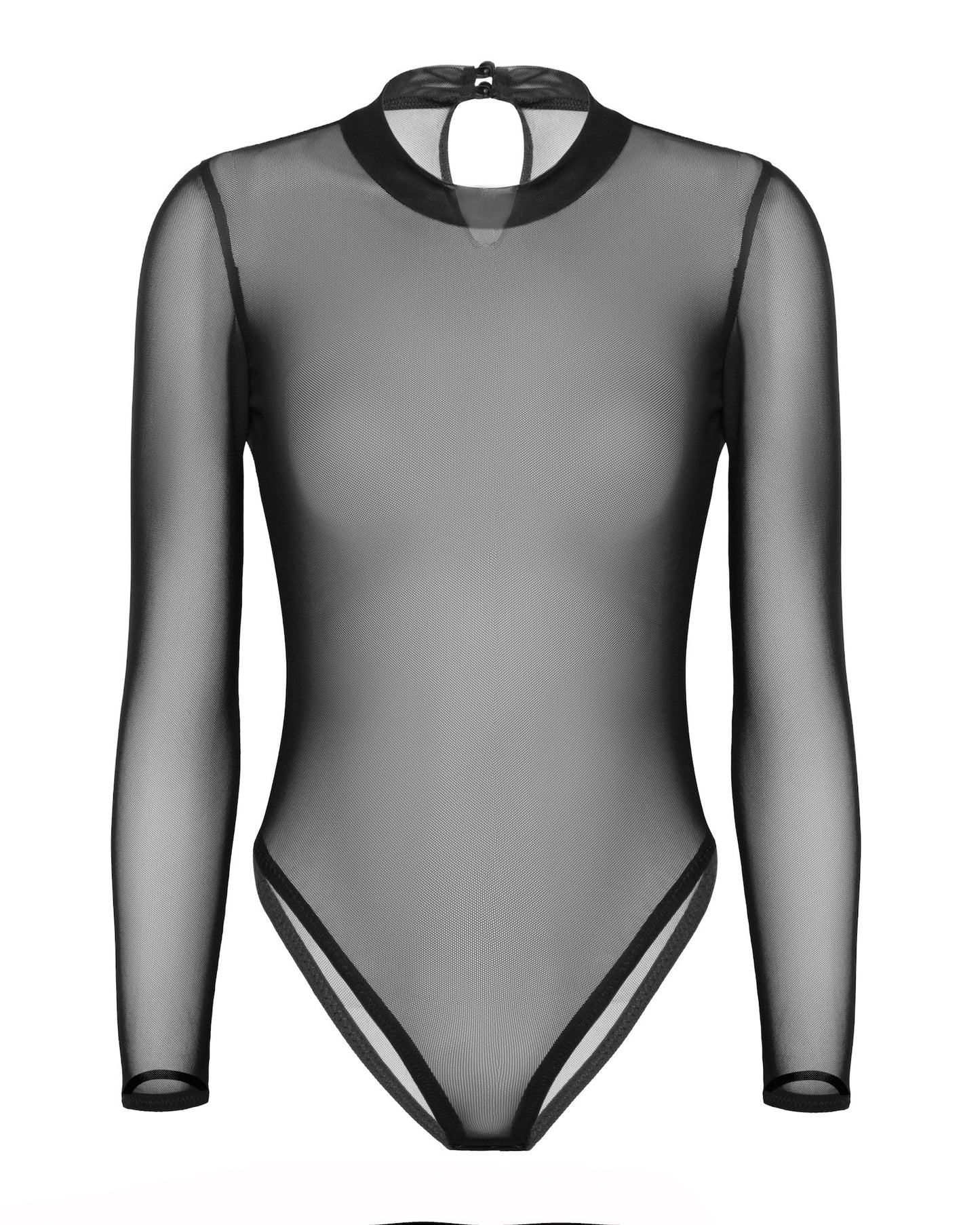 Sheer Mock Neck Bodysuit, Heze