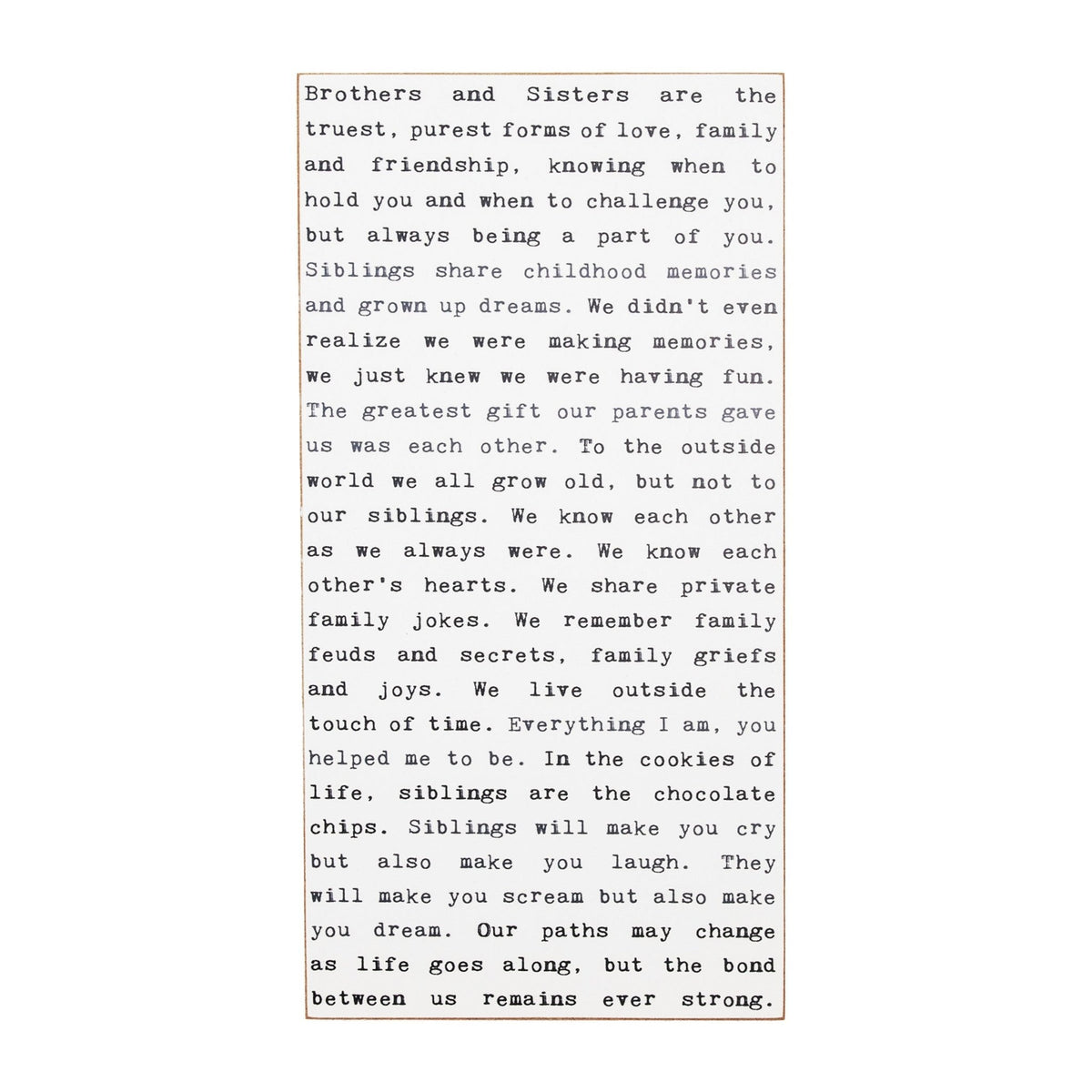 Typewriter Sign - Sibling