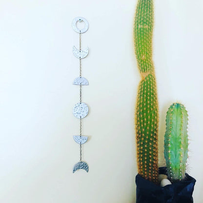 Silver Moon Phase Wall Hanging