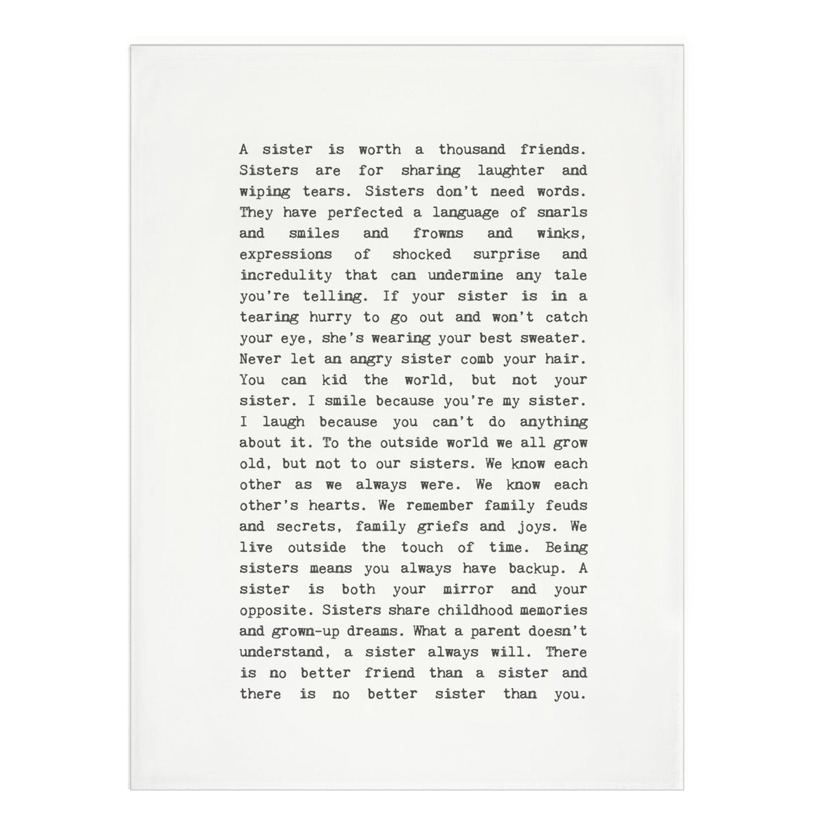 Tea Towel - Typewriter - Sisters