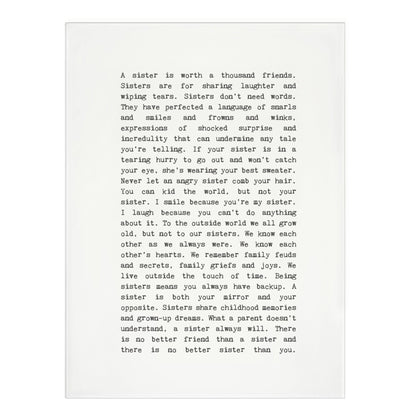 Tea Towel - Typewriter - Sisters