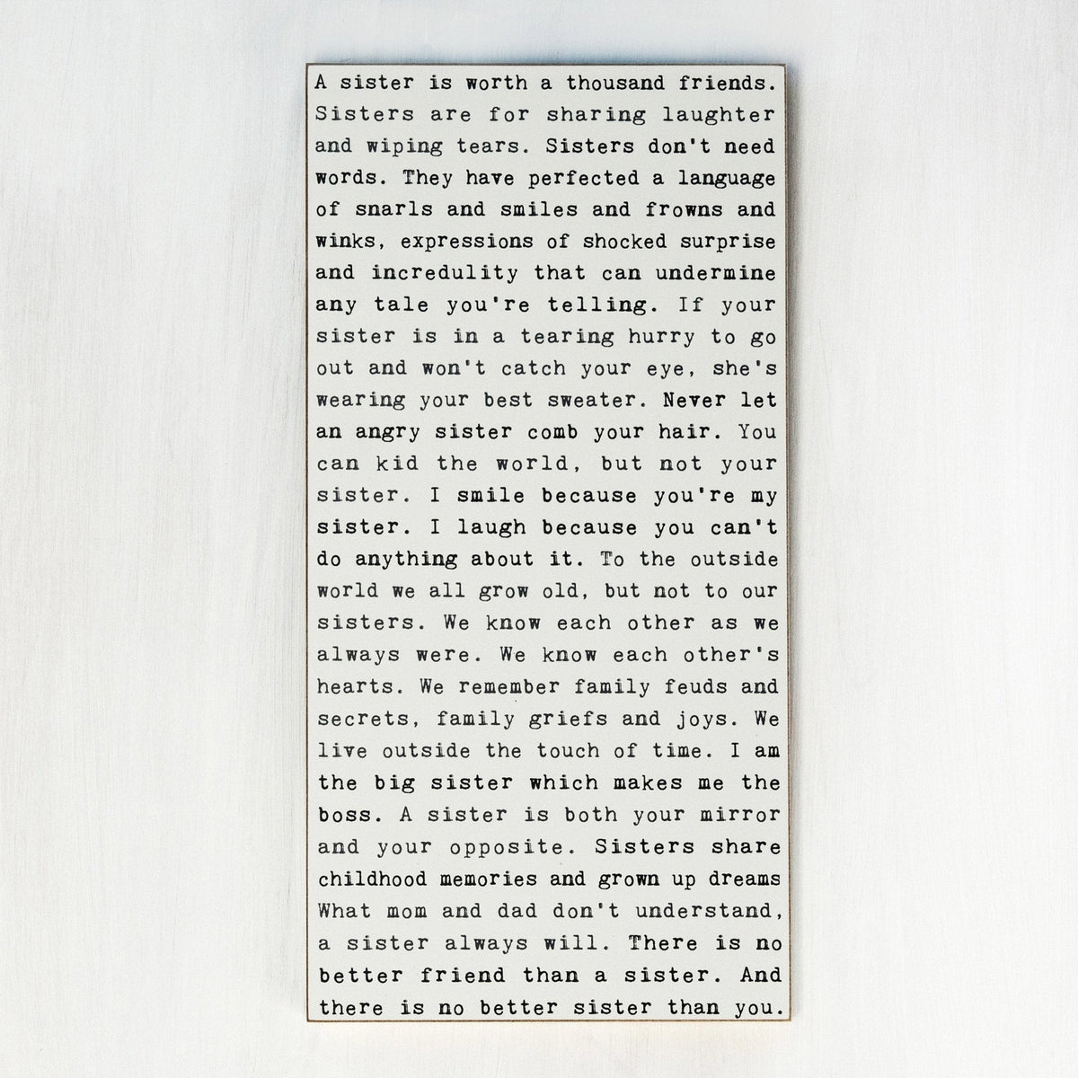 Typewriter Sign - Sisters