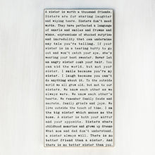 Typewriter Sign - Sisters