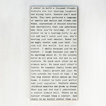Typewriter Sign - Sisters