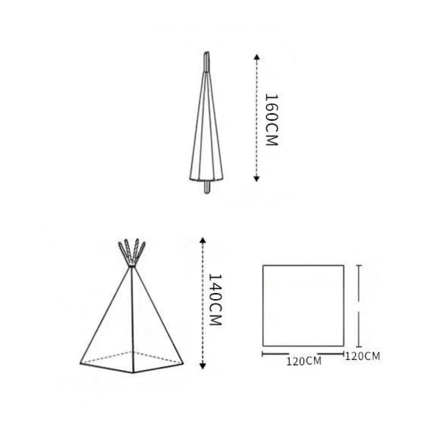 Grande tente de jeu tipi pliable en toile pour enfants avec lumières (blanc)