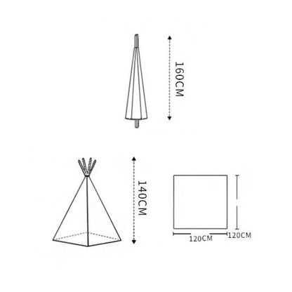 Grande tente de jeu tipi pliable en toile pour enfants avec lumières (blanc)