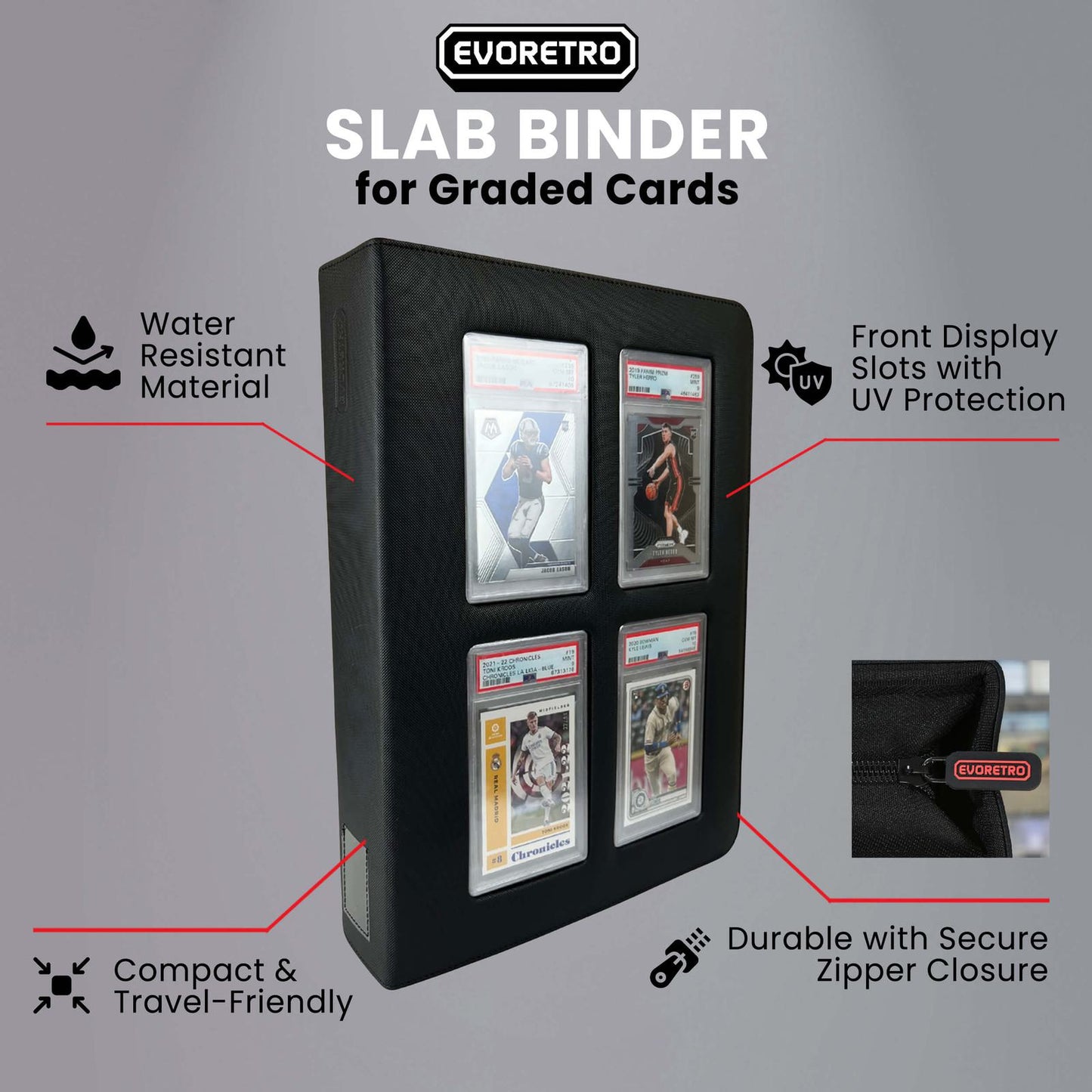 Classeur EVORETRO pour cartes graduées – Contient 36 cartes sous étui rigide