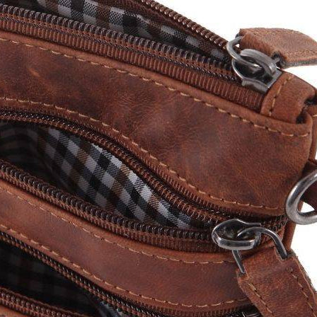 Mini sac bandoulière en cuir Greenwood avec 3 poches zippées
