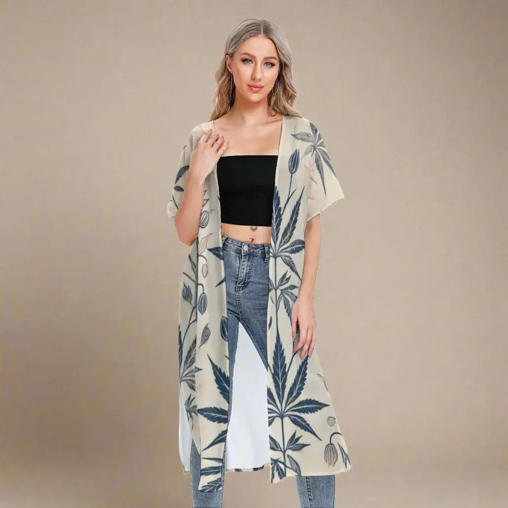 Soft Sativa Mesh Short-Sleeve Cardigan