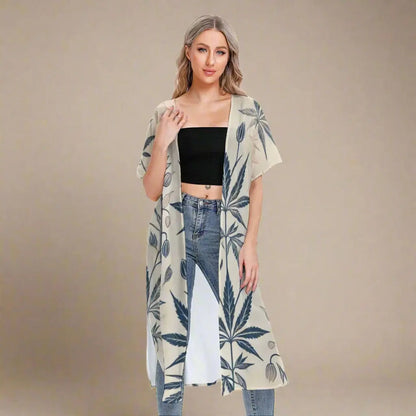 Soft Sativa Mesh Short-Sleeve Cardigan