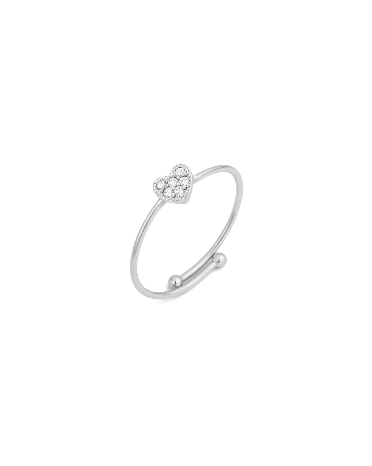 Bague ajustable Cœur scintillant