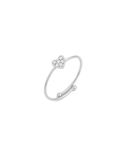 Bague ajustable Cœur scintillant